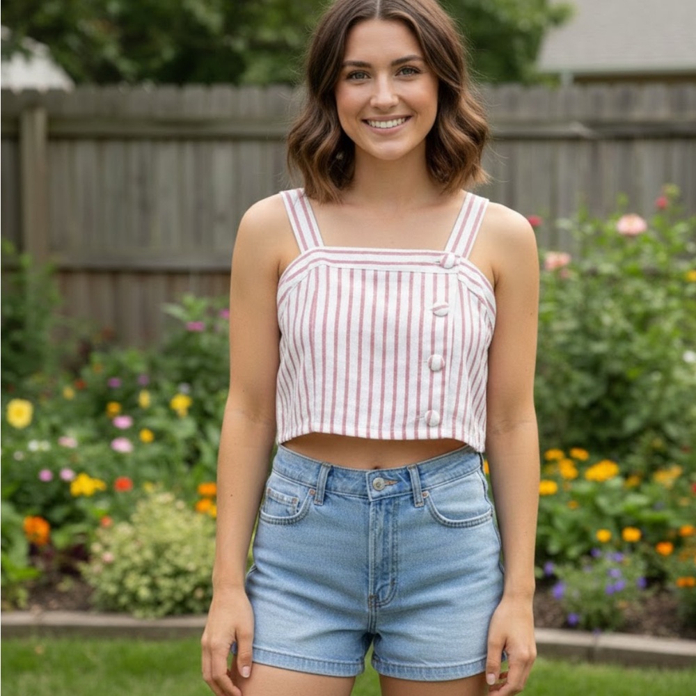 Candycane crop tank
